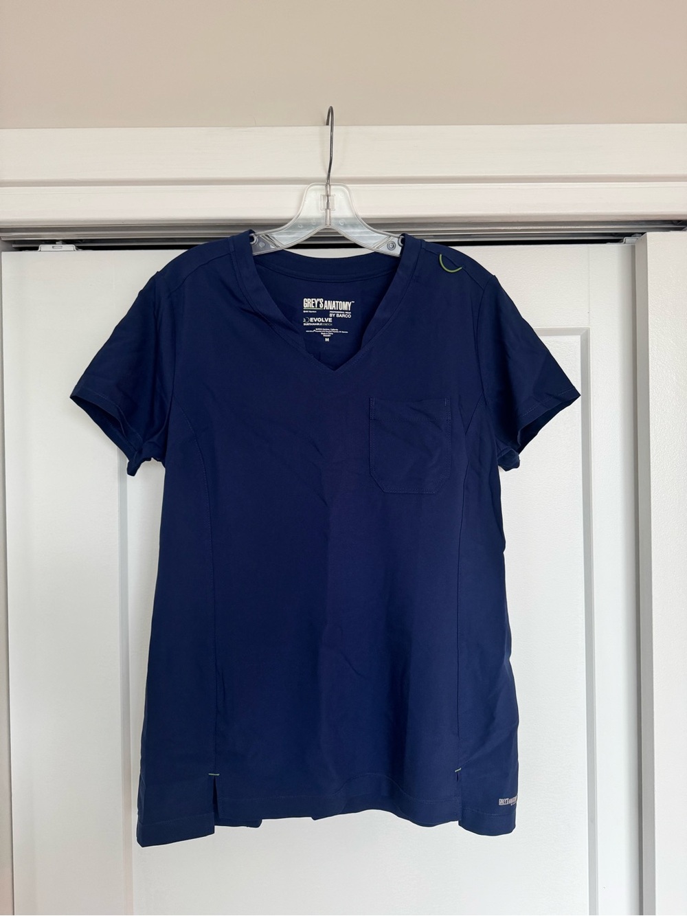 Grey's Anatomy Navy V-Neck Women’s Scrub Top with Chest Pocket